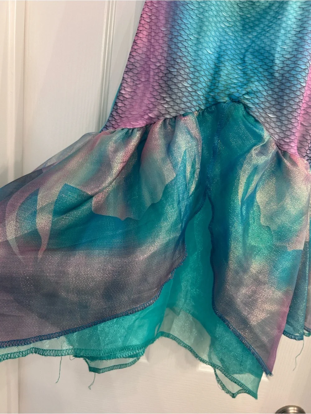 Disney Girls Purple Teal Mermaid Dress Costume